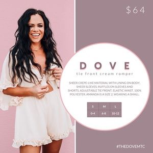 Dove Tie Front Cream Romper